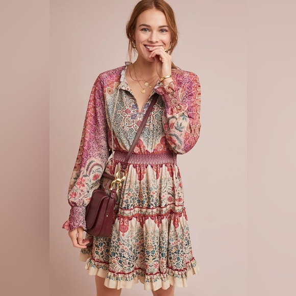 Siddhartha Bansal Anthropologie Dakota Peasant Dress (D3) - Picture 2 of 8